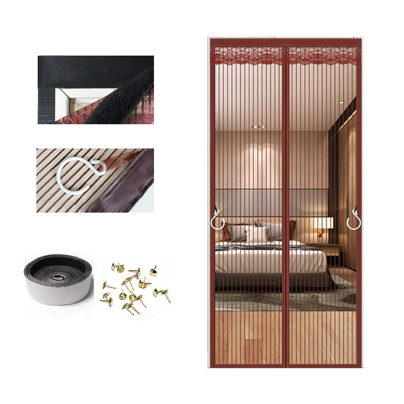 Factory direct sale mesh closed magnetic curtain for door