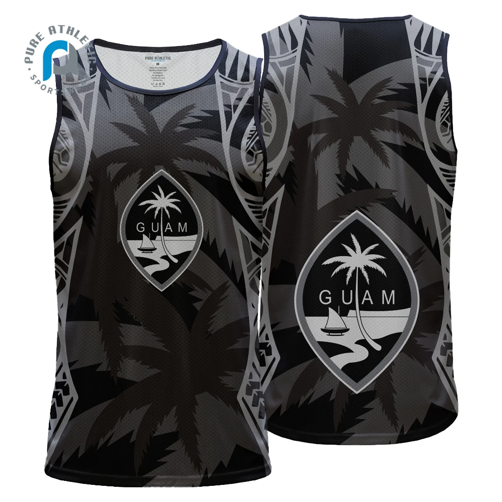 PURE Latest Design GUAN Sublimation Print 100% Polyester Quick Dry Custom Wholesale Sports Workout Singlet Men Women