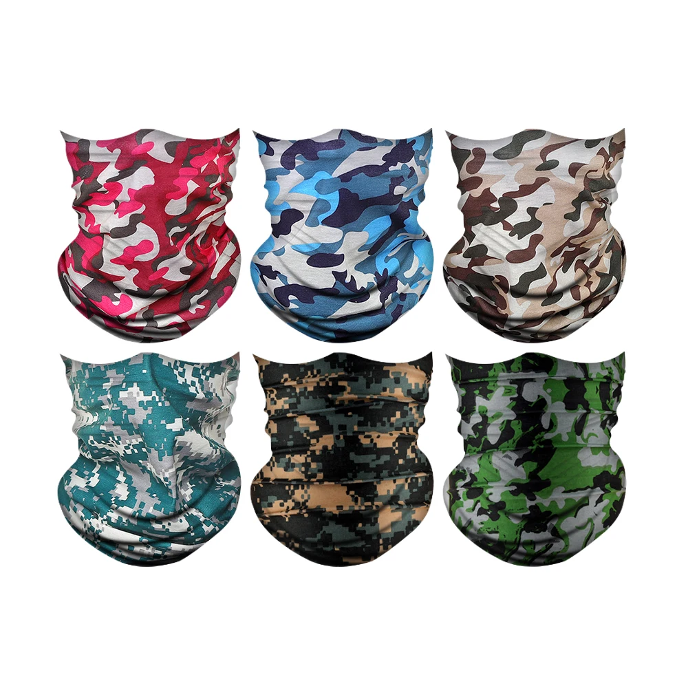 
6 mixed pack Fishing Magic Face Masks Tube Neck Gaiter Warmer Breathable Bandana Headwear Buffs 