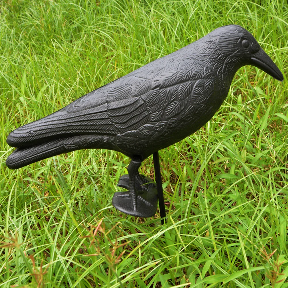 Stand Plastic Hunting Crow- Decoy Garden Bird Scarer