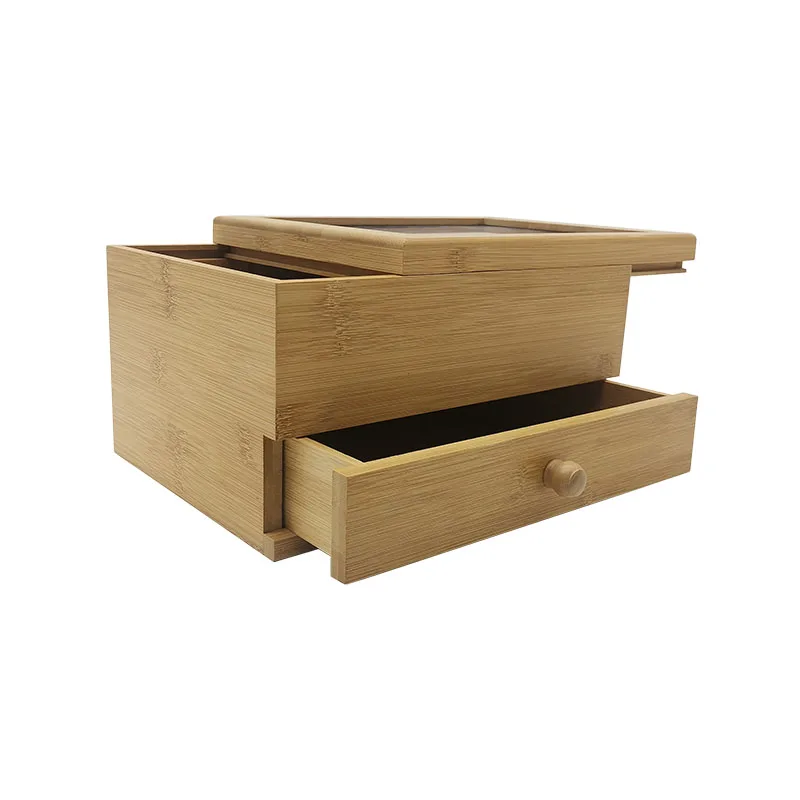 Customized Multifunctional Bamboo Box with Removable Dividers Wood& Bamboo Box with Drawers