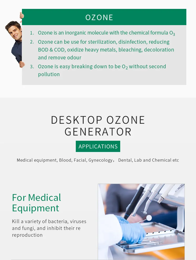 Factory Price Portable Ozone Therapy Machine Ozone Medical Device Therapy Equipment Bacteria Filter