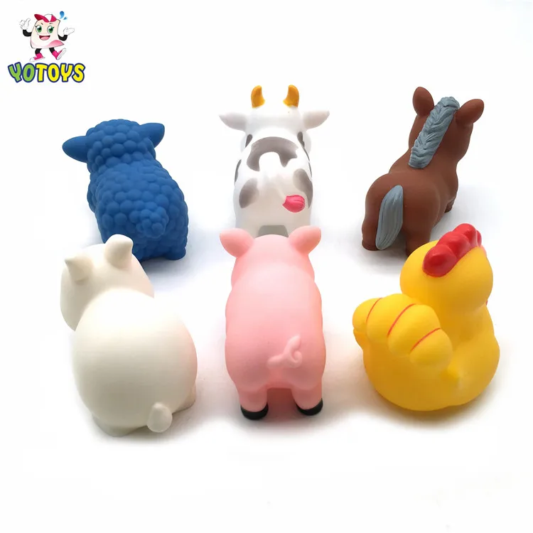 Lovely Farm for Baby Plastic Rubber Farm Animal Toys Plastic Baby Bath Set Toy PVC Unisex Horse Plastic Dairy Cow Toys