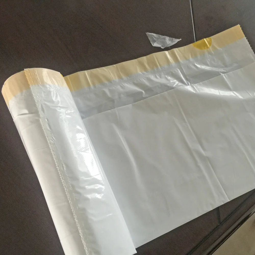 
PE Plastic automatic biodegradable trash bag on roll making machine drawstring garbage roll bag making machine in roll 