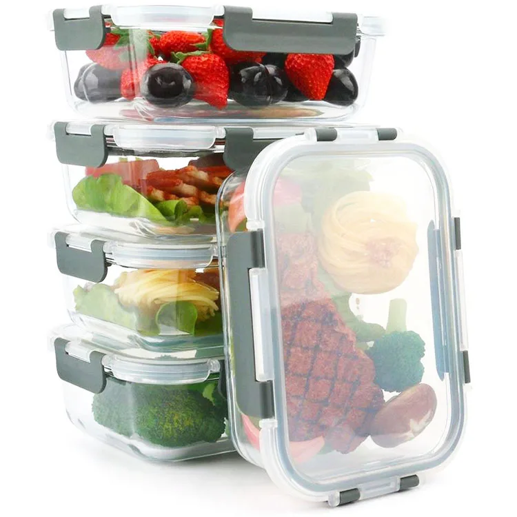 Wholesale Kitchen Storage Containers, Glass Meal Prep Container for Lunch, Glass Storage Containers with Lids