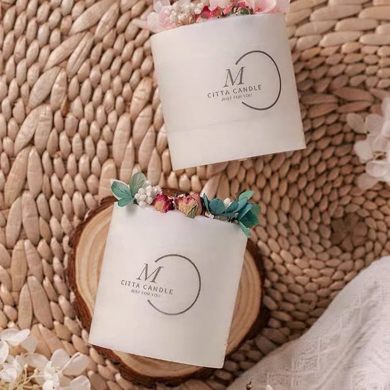 Popular Custom Fragrant Home Ornaments Dried Flowers Soybean Wax Naturally Scented Works Candle Set for Diy Art Making Geurkaars