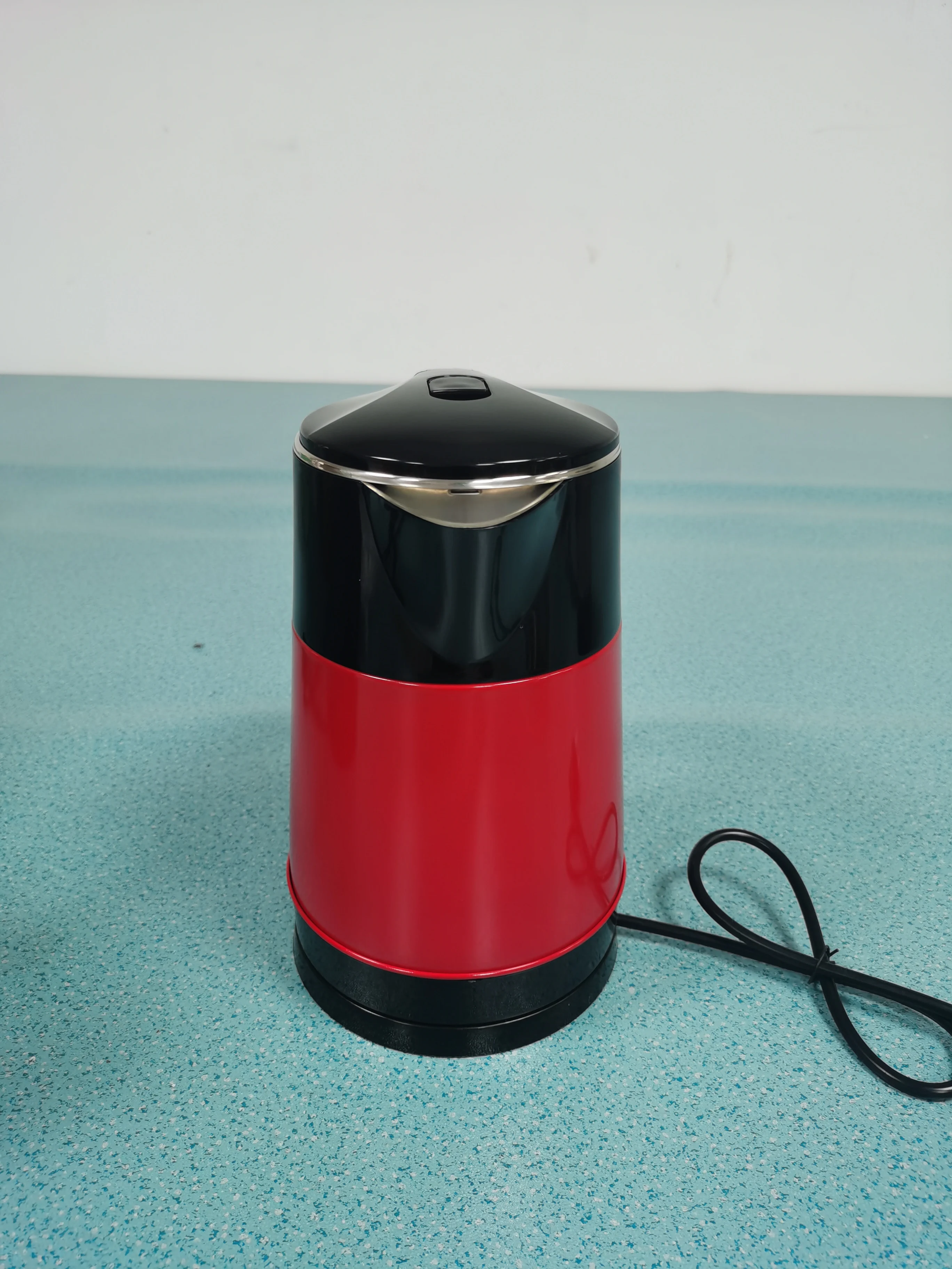 Black and red color stainless steel electric kettle with concealed heating element 2.3L