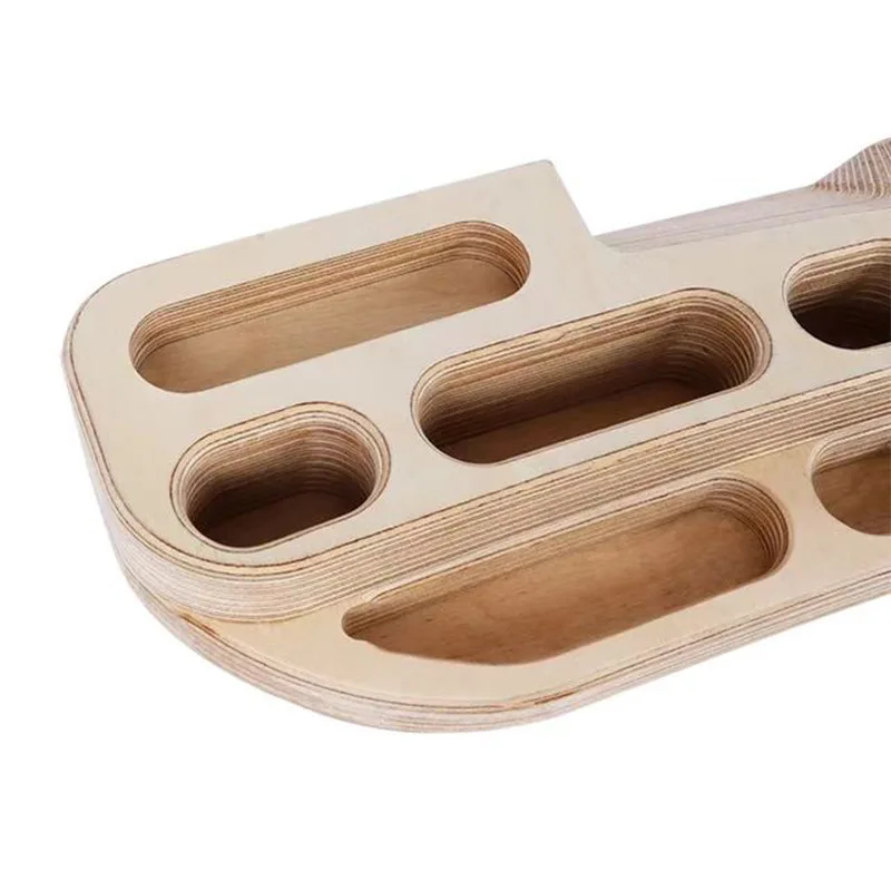 MKAS Wooden Rock Climbing Pull Up Wall Mount Designed Training for Climbing Wooden Hangboard Fingerboard Climbing Training Board