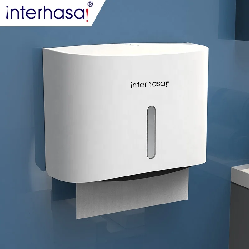 interhasa / Toilet Multifold C-Fold Paper Towel Dispenser wall mount White for Bathroom Kitchen