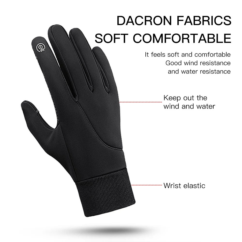 Thicken Winter Gloves Cycling Fluff Warm Gloves For Touchscreen Cold Weather Windproof Bike Gloves