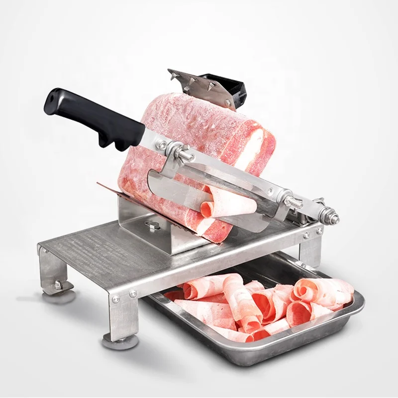 manual model frozen Lamb roll slicer meat cutting machine for small