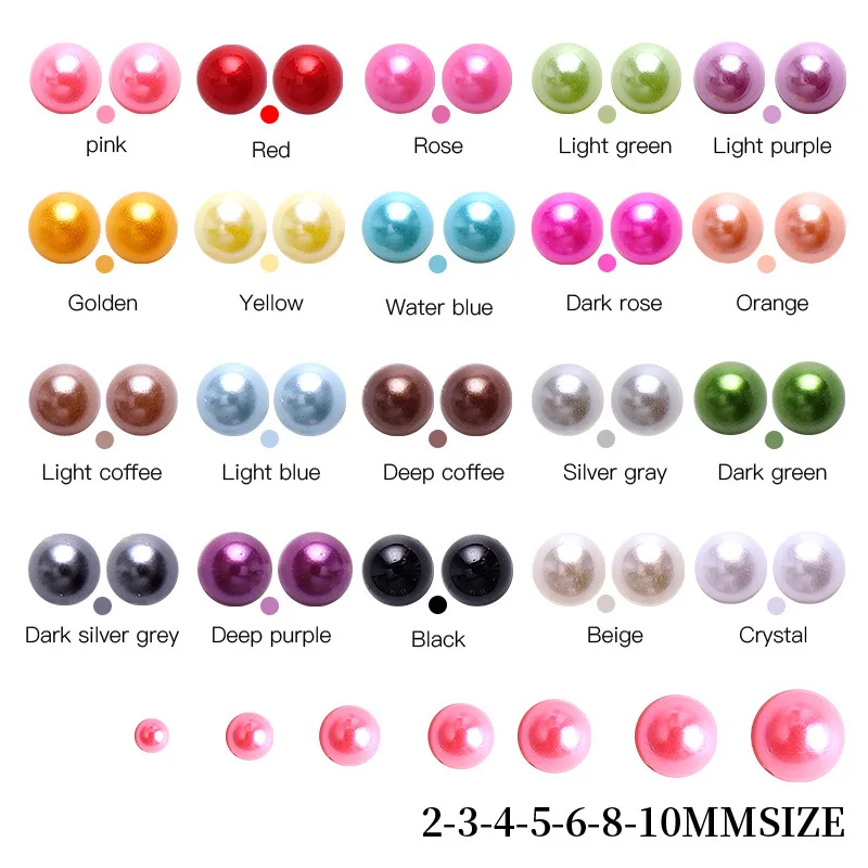 Hot sale 7 grid pearl nail decoration DIY mixed size 5600 pieces/box half round pearl nail art 3d nail charm decoration