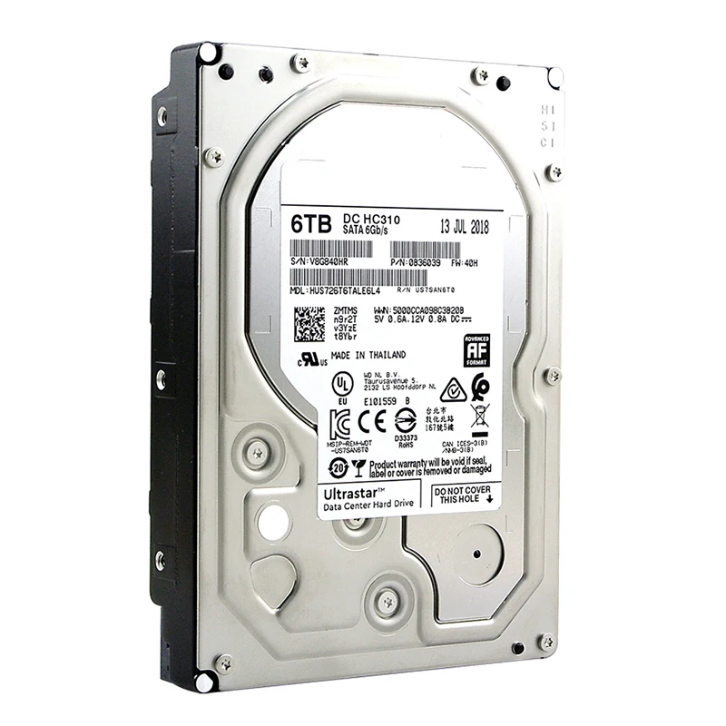 Western Digit 6tb HUS726T6TALE6L4 Internal Hard Drive Disk 6TB SATA 6Gb/s 7.2K RPM 512e Enterprise 3.5 inch HDD for Server