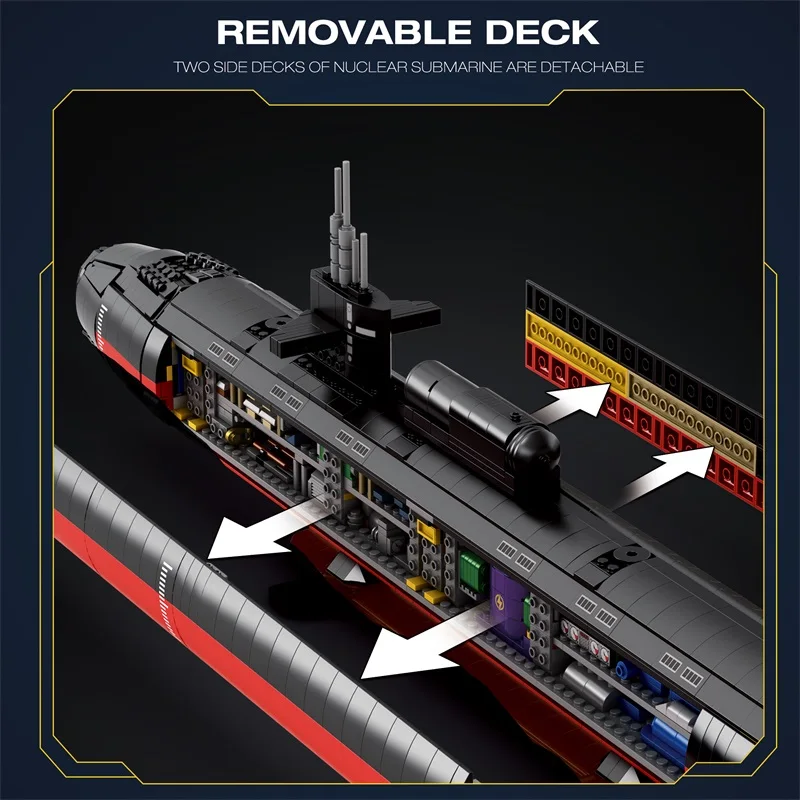 Reobrix 33049 Los Angeles-class SSN Атомная подводная лодка демонстрационная деталь сборка строительных блоков игрушка