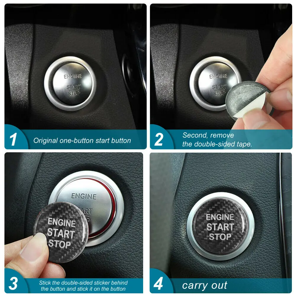 For Audi A4 B9 A5 B8 A6 C7 A7 Q5 8R Q7 Ignition Rings Decoration Auto Accessories Car One-click Start Stop Button Sticker Cover