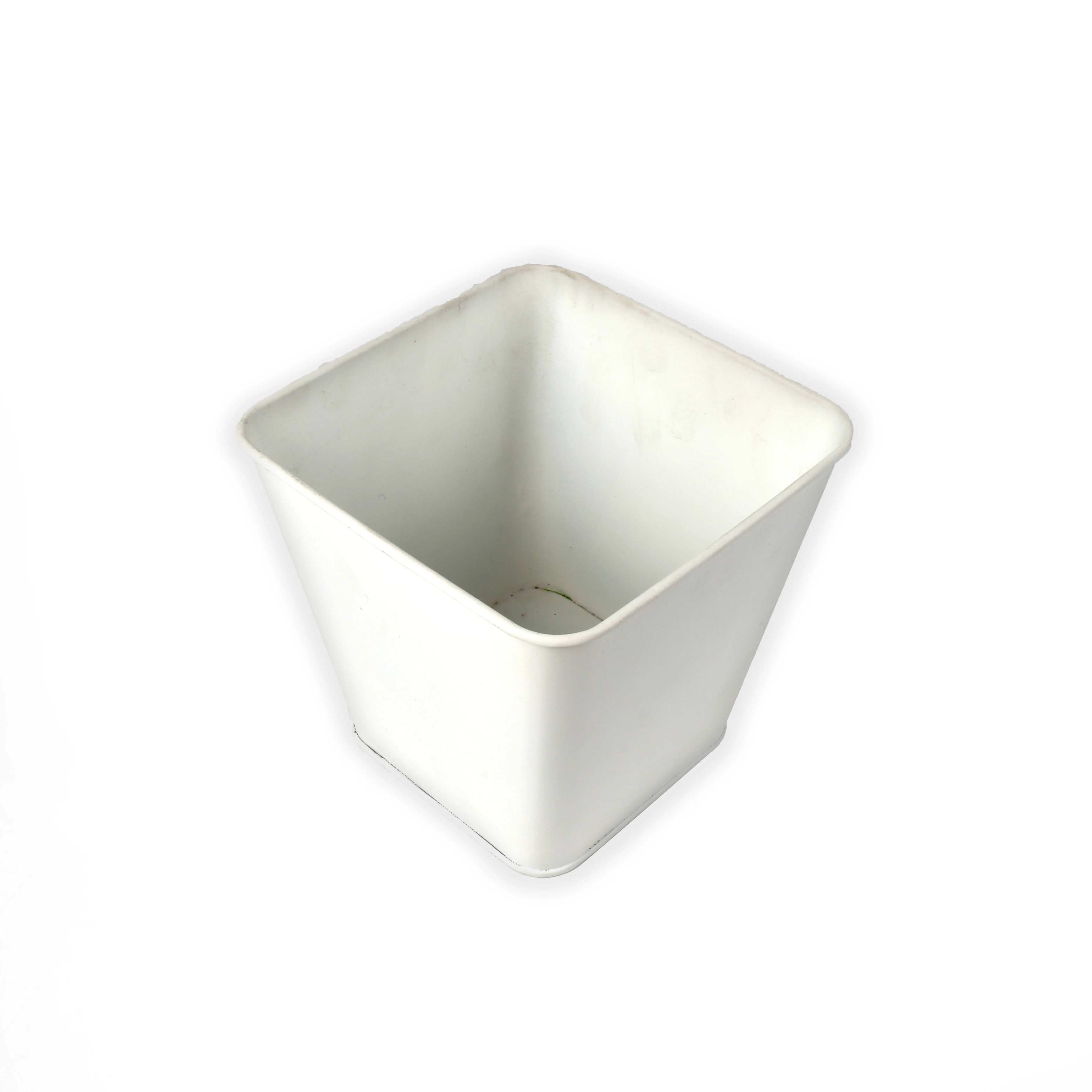 European Minimalist Style Pure White Square Metal Small Flower Pots for Garden House Decoration container packing/giftpacking