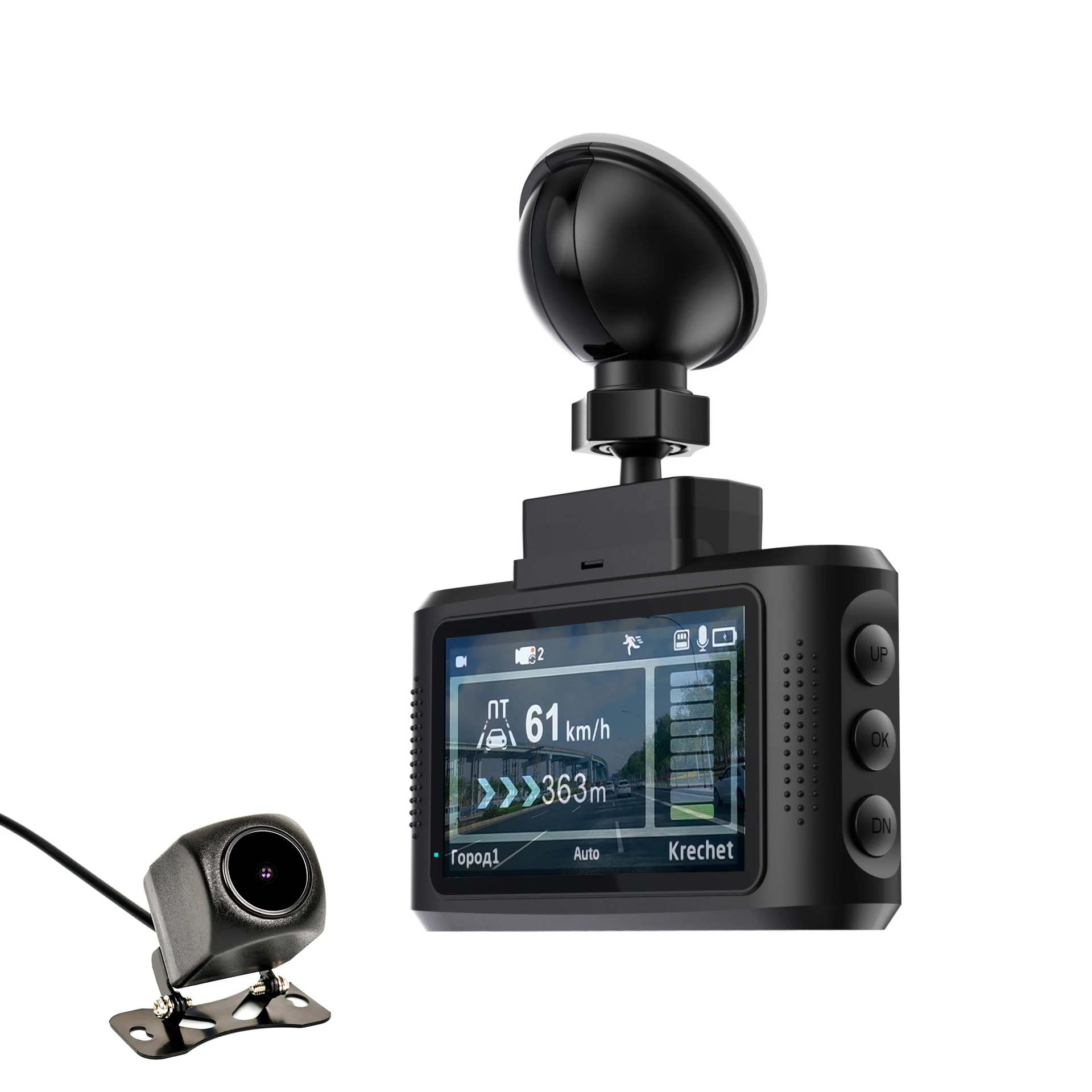 Автомобильный видеорегистратор gps Радар-детектор камера 3 в 1 Радар для России 2 7 дюймов FHD скоростная радар