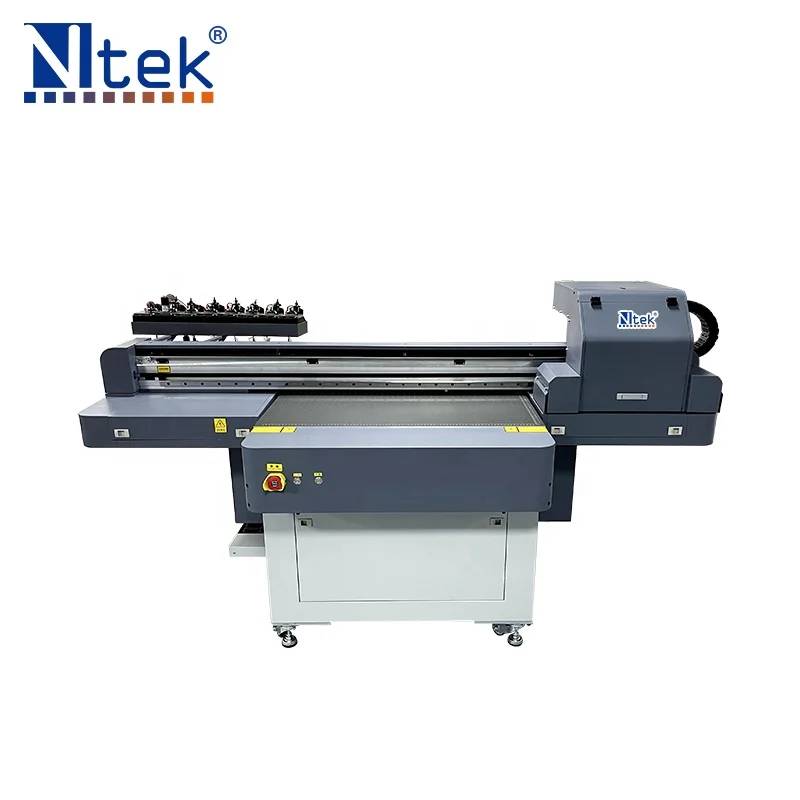 Ntek 3d color uv flatbed printer CMYK Varnish 6090 uv printer