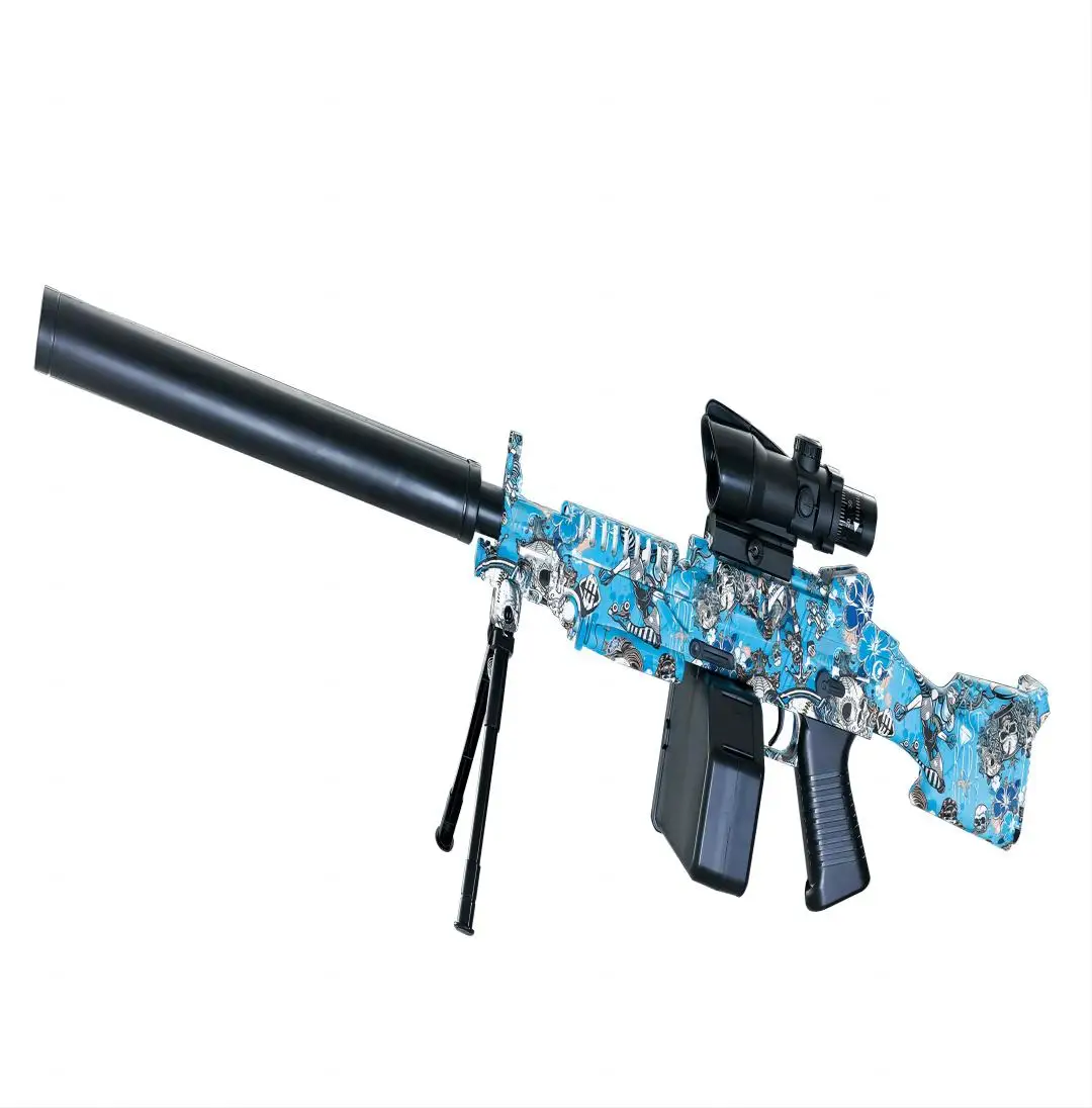 Новое поступление, игрушечный пулемет M249, высокоскоростной Электрический пистолет с клеевым шариком, детские игрушки Shockwave, пластиковая коробка для рассылки