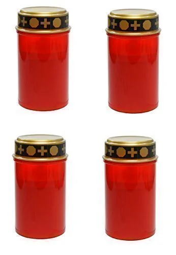 
IP44 waterproof LED grave candle light outdoor flickering LED memorial red eternal grave candle light 