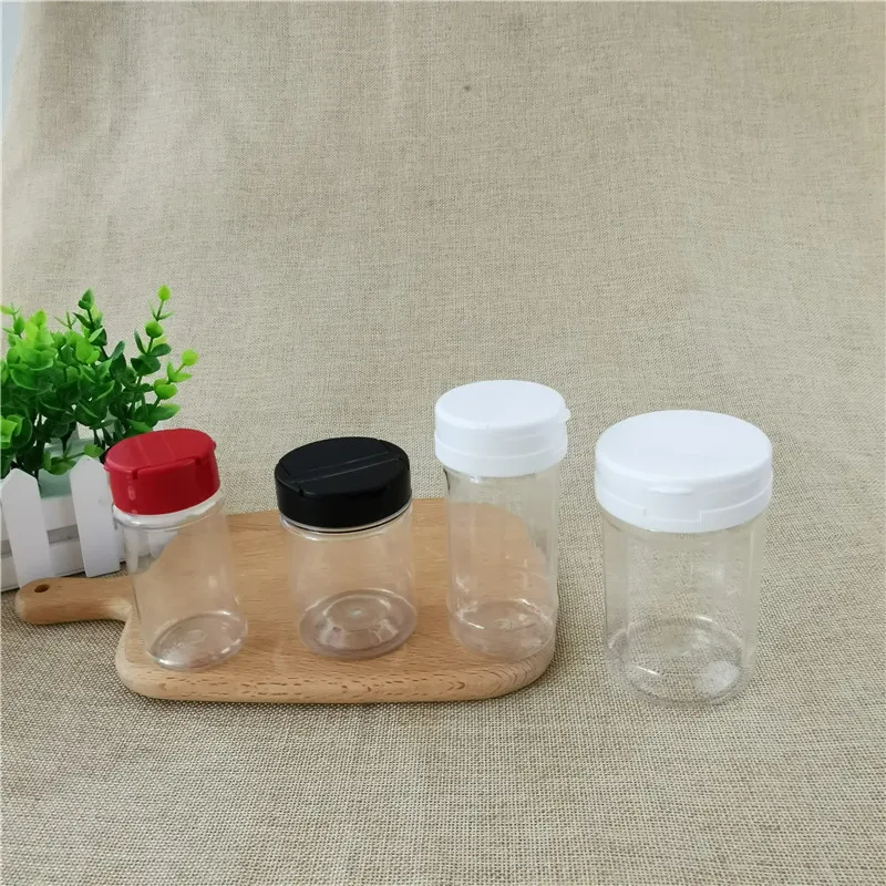 Wholesale  PET Plastic Spice Jars Little  Cheap Bottle Jar with Shaker lid 100 ml - 500 ml