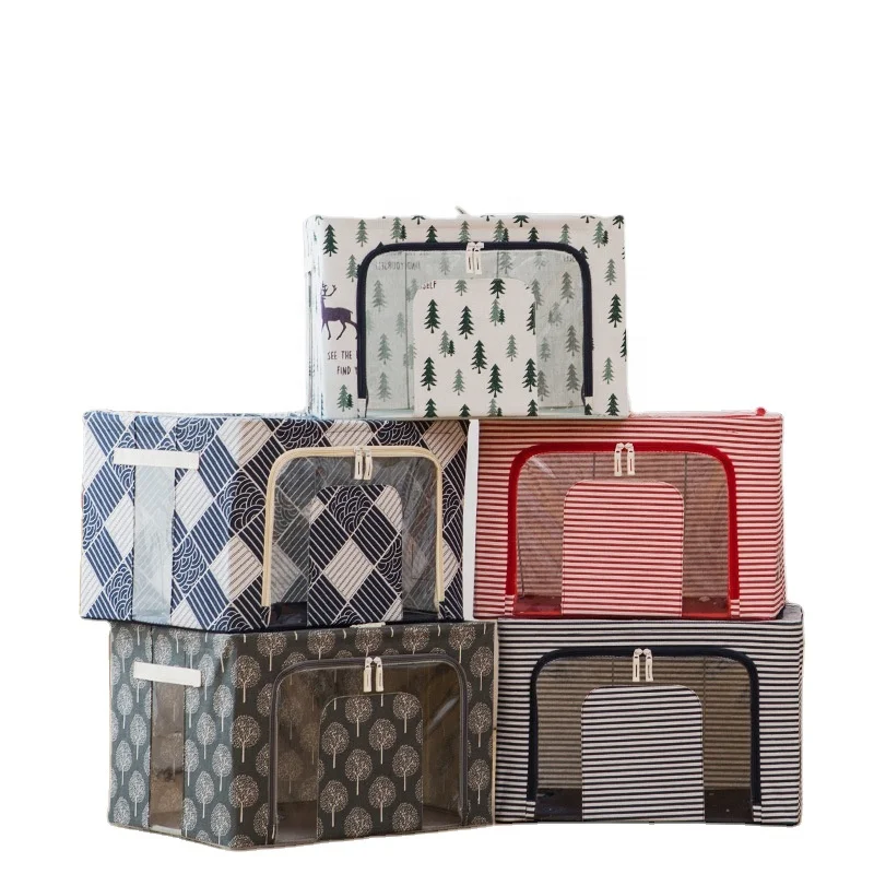 Foldable cotton and linen Storage Bags Boxes Series Clothes Quilt Closet Sweater Organizer Box Clothes Cabinet Container Home