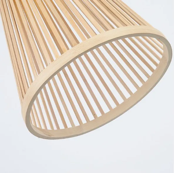 Handmade American Style LED Chandeliers Large Korean Crafts Rattan Lamp Bamboo Natural Woven Kitchen Pendant Light