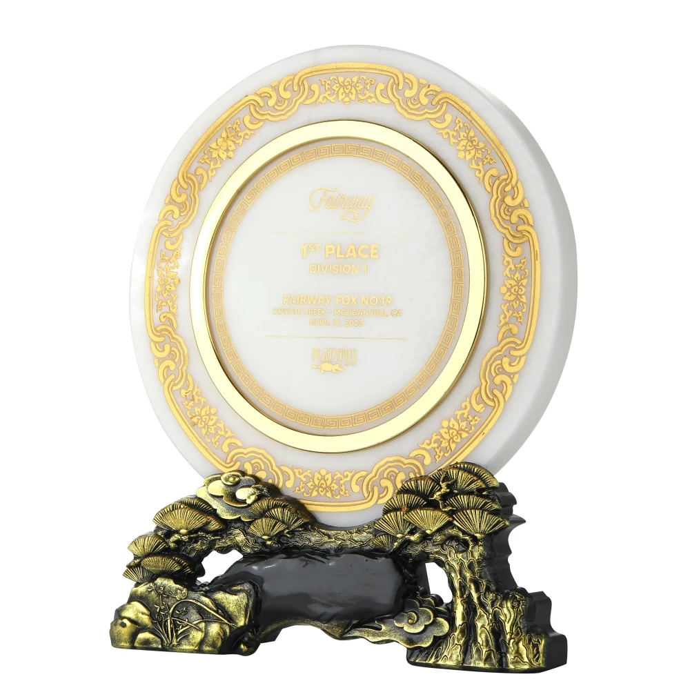 ADL New Design Crystal Glass Trophy Awards with Stone Wooden Base Souvenir Gifts with Customized Logo Trophy Awards Wholesales