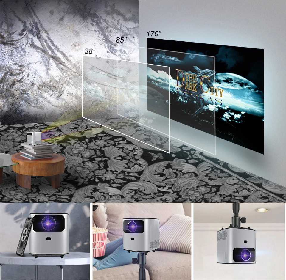 OEM Aokang AK28 LCD Projector MINI Beamer Home Theater WIFI Mobile Phone Video Projector 4K Home Cinema TV