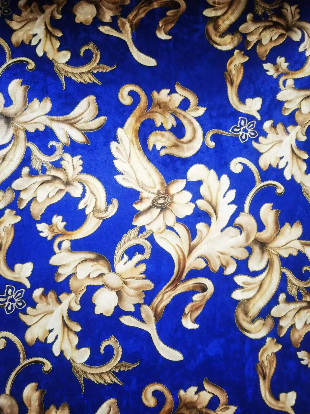 100% Polyester Fabric ice velvet digital Printing  with Pongee Backing for sofa fabric