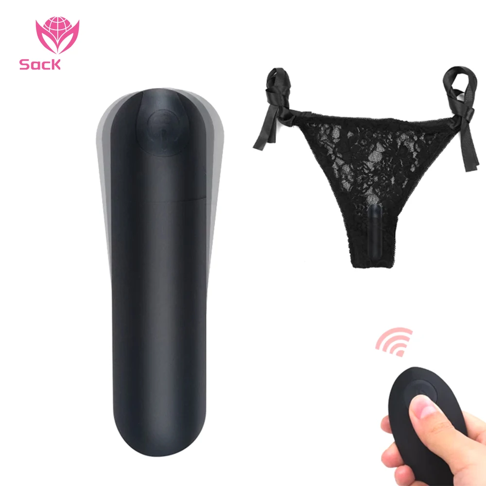 SacKnove Small Wireless Remote Control Usb Rechargeable Wearable Lace Panty Sex Toy Magic Mini Bullet Vibrator For Women