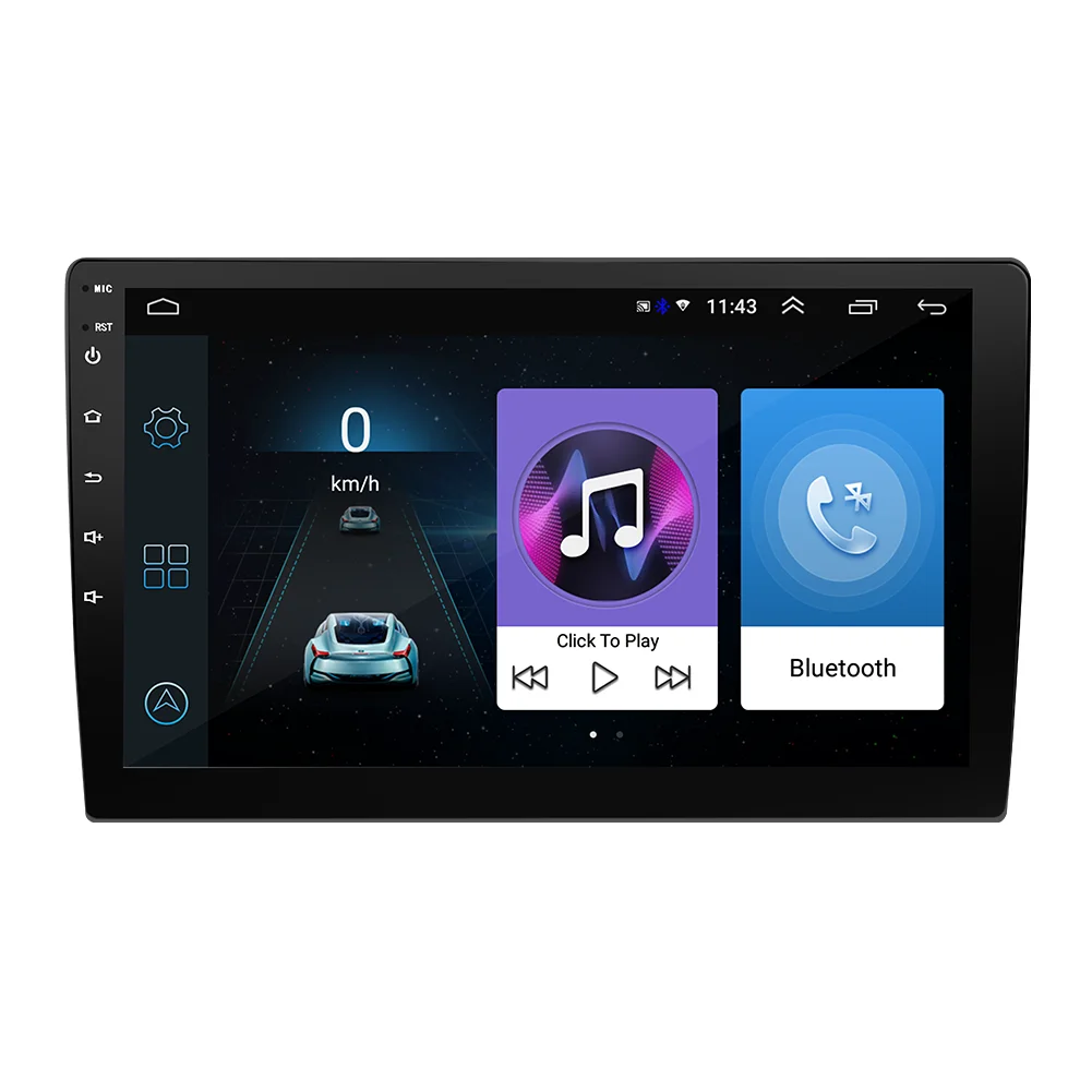 2.5D screen 10.1 inch universal android 8.1 stereo multimedia radio EQ music mirror link car player with optional dvr rear image