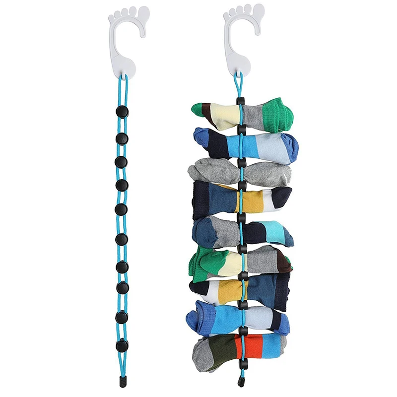 Multifunctional Drying Socks Lanyard Multi Layers Clothes Drying Artifact Sock Storage Organizer Laundry Tool for Washing Drying