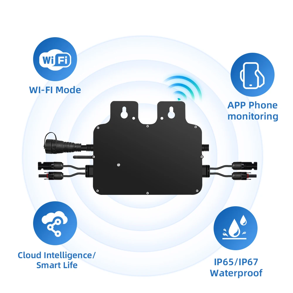 EU Stock Smart Solar Micro Inverter 800W Mppt*2 IP65 230V 220V Smart APP WIFI Solar System Micro Inverter 800w