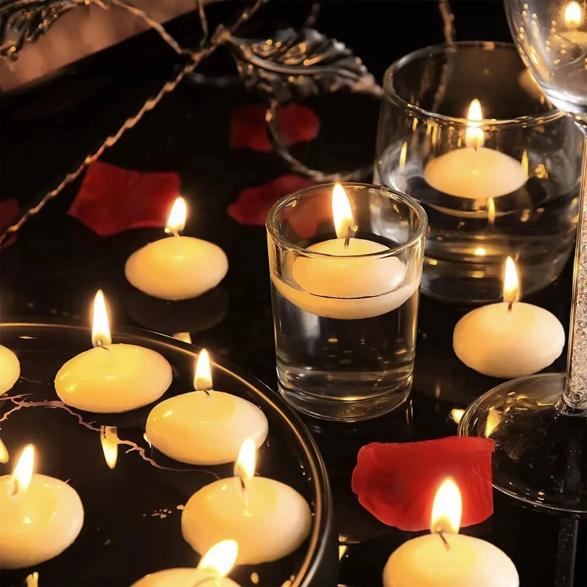 water floating candle wax color tea light home decoration wedding party