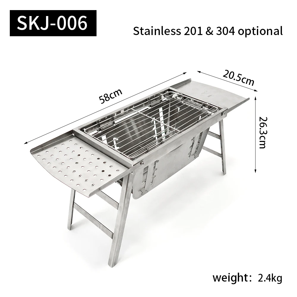 China Manufacturer Outdoor Camping Russian Argentine Korean Portable Folding Stainless Steel Stand Charcoal Barbecue Bbq Grill