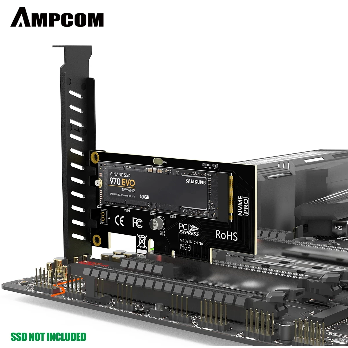  AMPCOM M.2 NVME SSD-адаптер PCI Express 4 0x4 для 2230-2280 M2