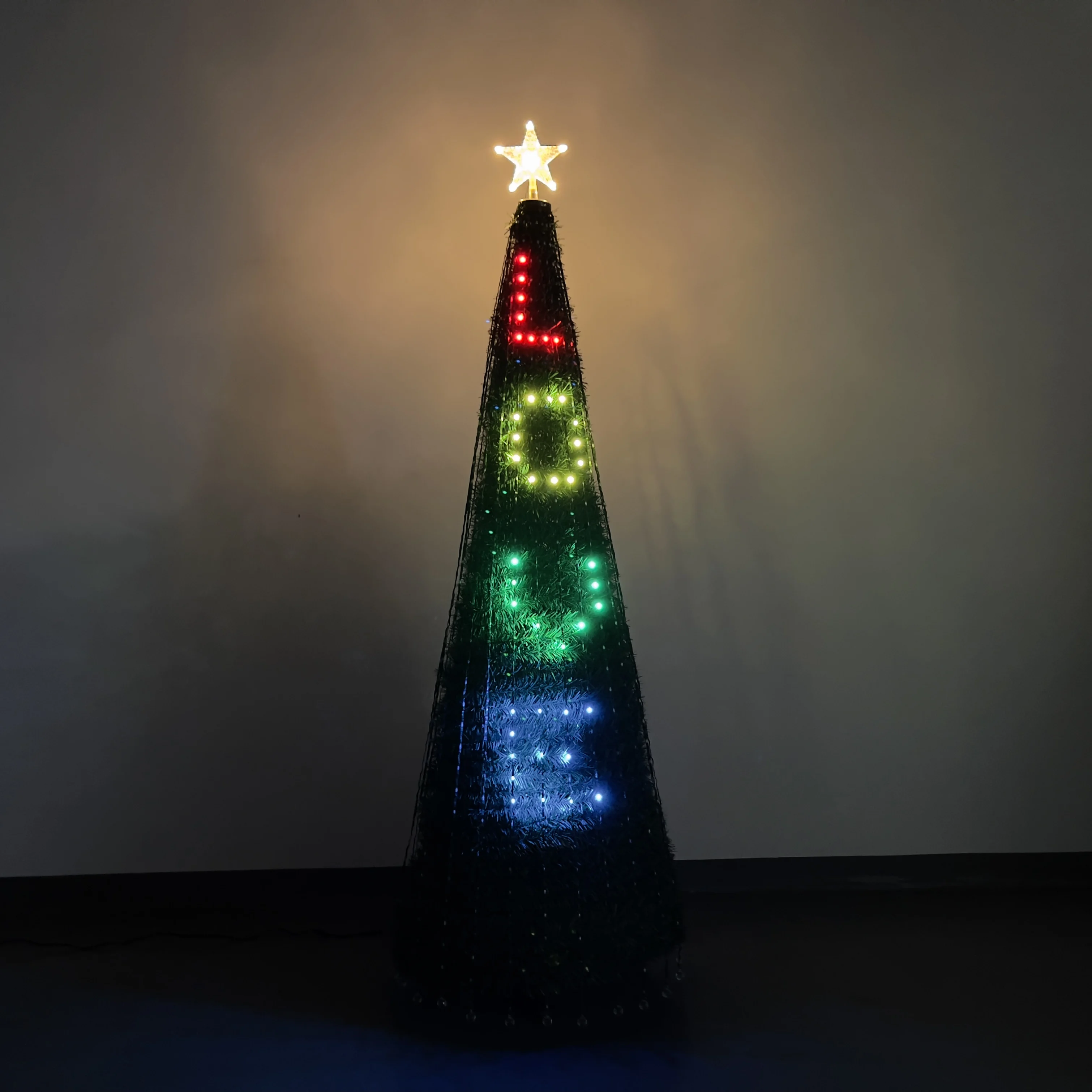 Glow in the dark RGB String Light Xmas Tree LED App Controlled Xmas Trees DIY Pattern Led Programmable Christmas Tree