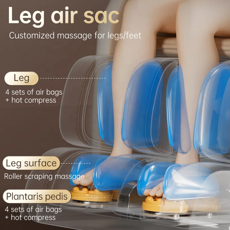 Leercon High Quality Fauteuil Massant Neck Buttocks Gh Massager Price Full Body Recliner Rocking Foldable Massage Chair Electric