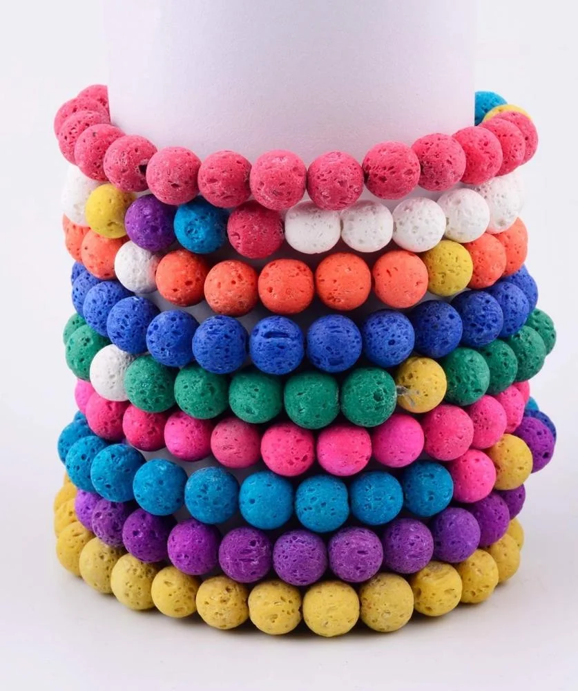 
10mm Colored Lava Beads Stone 