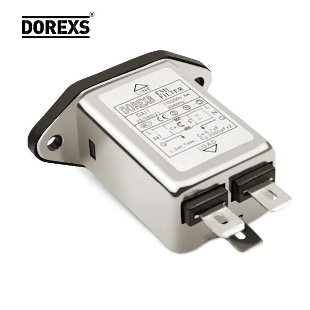 DOREXS high quality professional manufacturer AC power socket emi emc filter noise audio filter 3A 6A 10A
