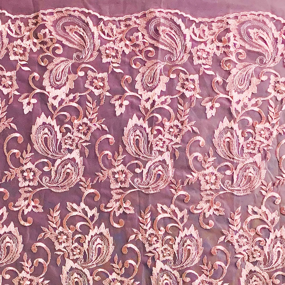 Wholesale Unusual Tulle Mesh Cord Spangle Flat Embroidered Sequins Knit Lace Fabric For Women