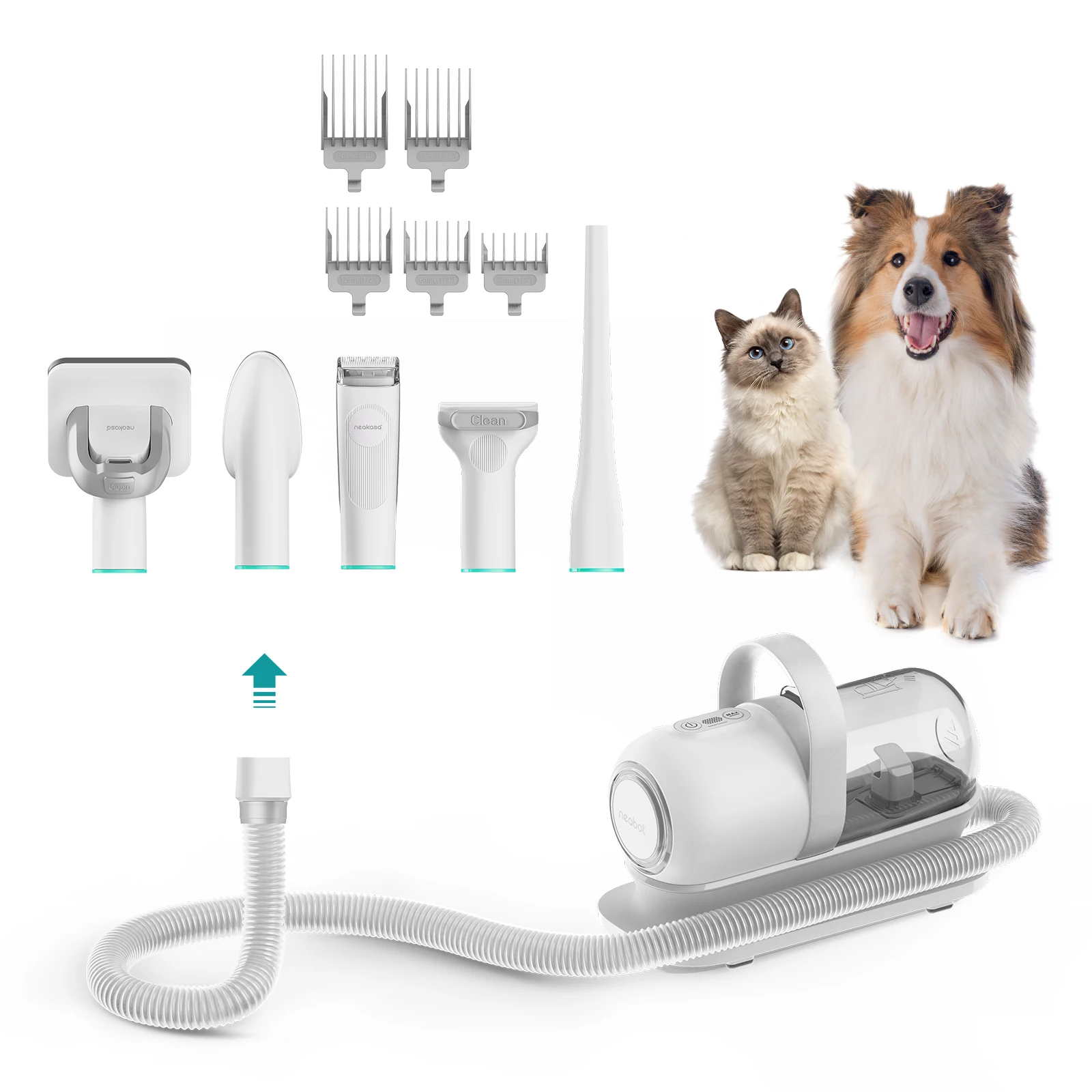 Neakasa P1 Pro Low Noise Cat Dog Pet Hair Trimmer 5 in 1 Shedding Grooming Vacuum Products Kit Tools