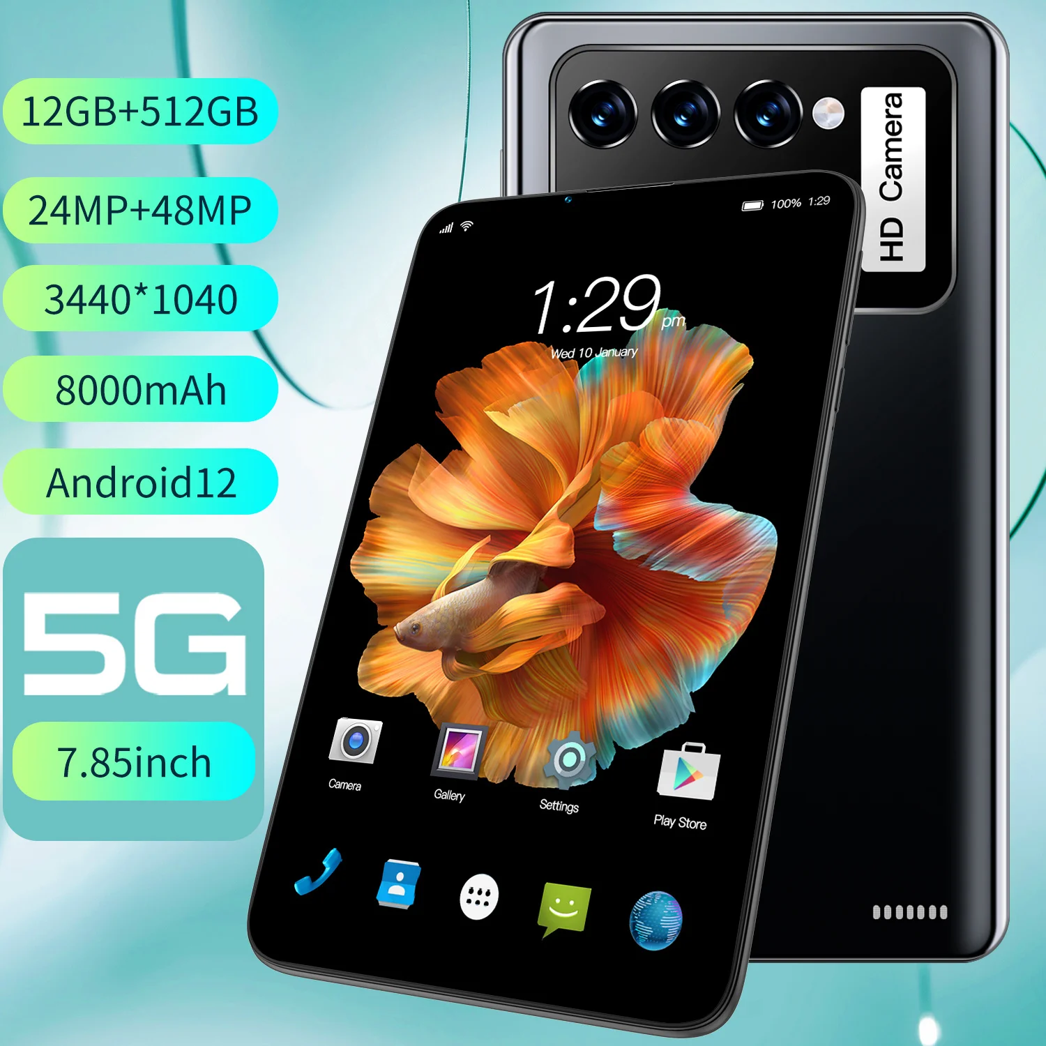 Android 12 tablet pc touch screen quad core wifi tablets with dual sim cards