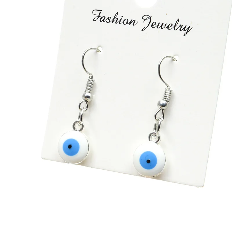 Kingcome New Devil Eye Earrings Turkey Blue Eyes Double-sided Pendant Ear Hook Color Evil Angel Eye Earrings