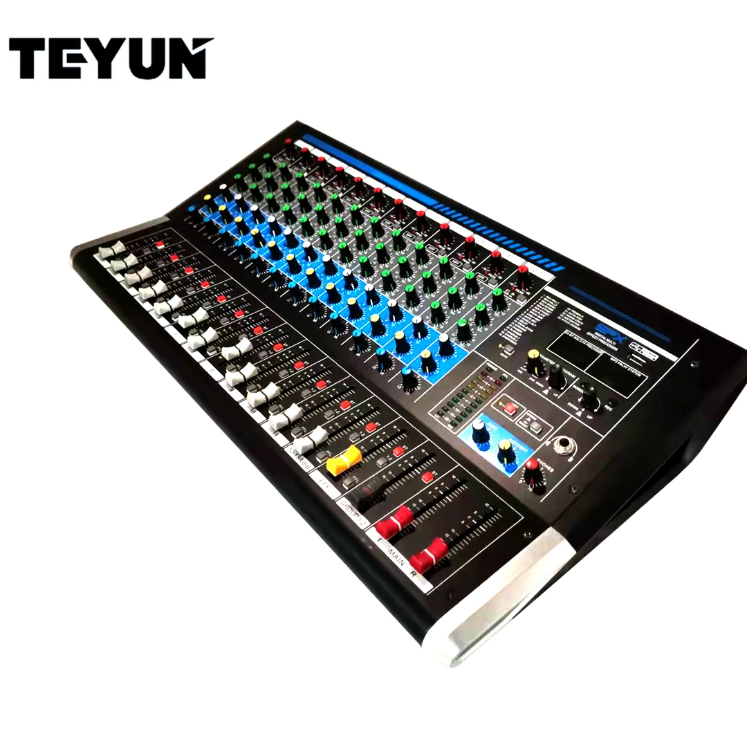 Цифровой миксер TEYUN soundcraft для караоке цифровой эхолот фронтальный сценический эффектор E12 dj-микшер звуковой интерфейс микрофона