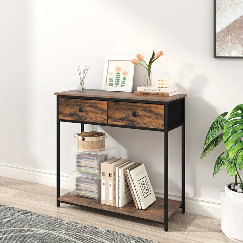 Modern entrance hallway living room furniture wood console tables with storage drawer