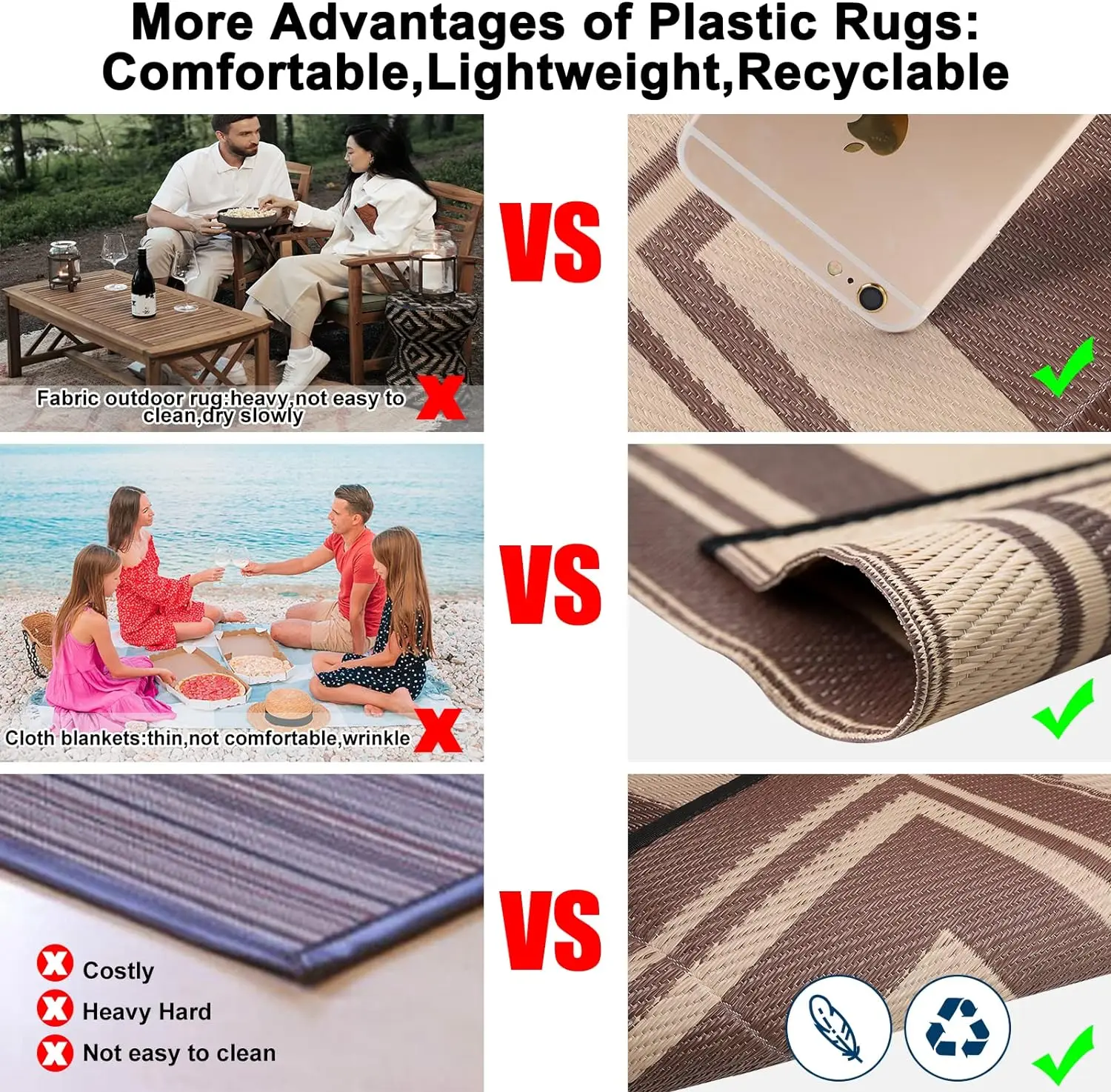 Double layer plastic woven  manufacturers direct super large outdoor travel self-drive tour new carpets rugs muslim prayer rug