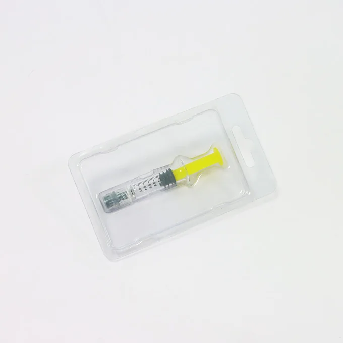 Wax Melt Clamshell Box Clear Blister Tray Packaging Empty Syringe Box 1ml Luer Lock Serum Sryinge Packaging