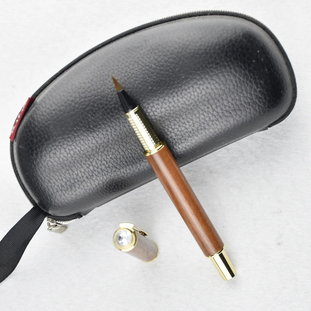 GemFully Factory Selling high quality brass wooden clip brush pen refillable with customize logo